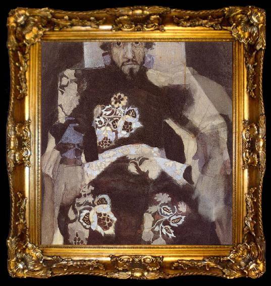framed  Mikhail Vrubel Portrait of a Man in period costume, ta009-2